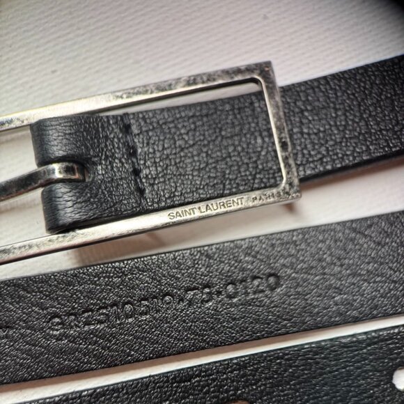 SAINT LAURENT, skinny leather belt - Picture 1 of 13